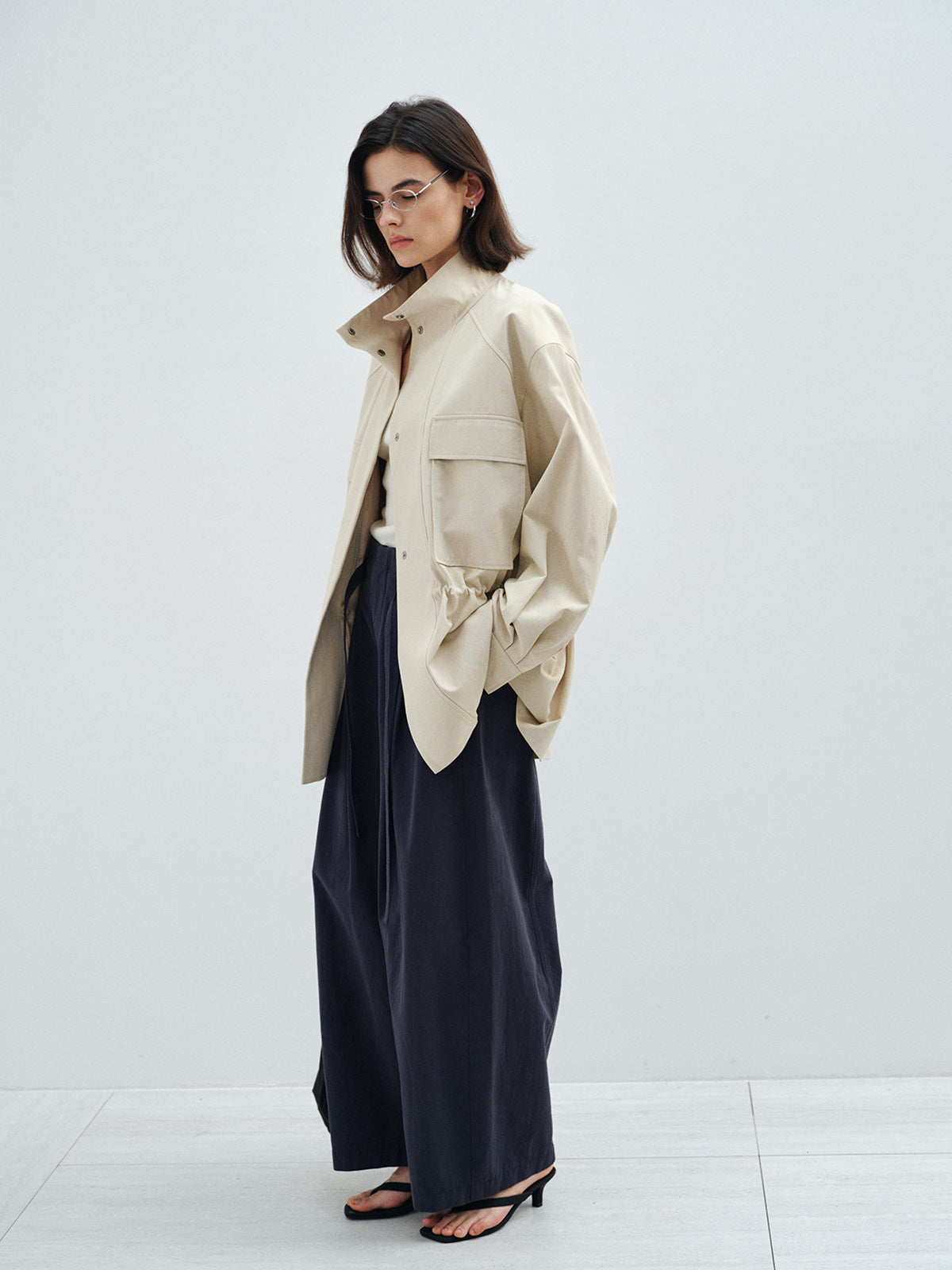 【COMING SOON】コットンベルトタックワイドパンツ