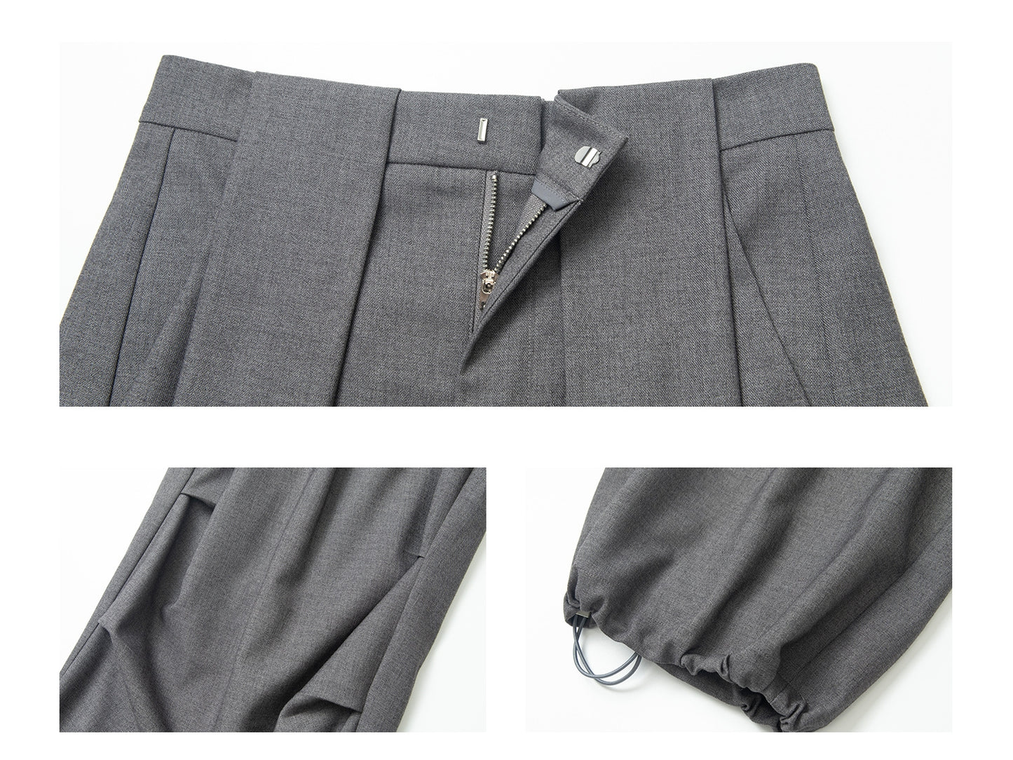 サイドタックドローストリングワイドパンツ