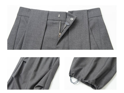 サイドタックドローストリングワイドパンツ