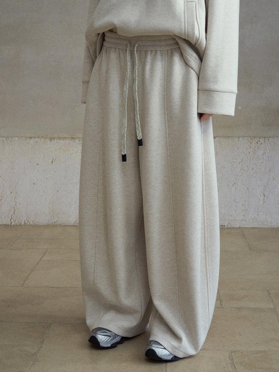 ウール混カーブセンターラインワイドイージーパンツ【セットアップ可】